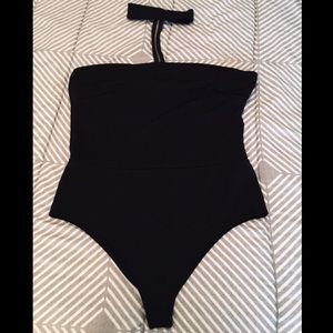 Dressy black bodysuit with neck detail
